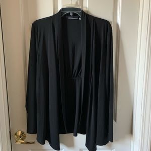 Susan Graver Black Open Cardigan